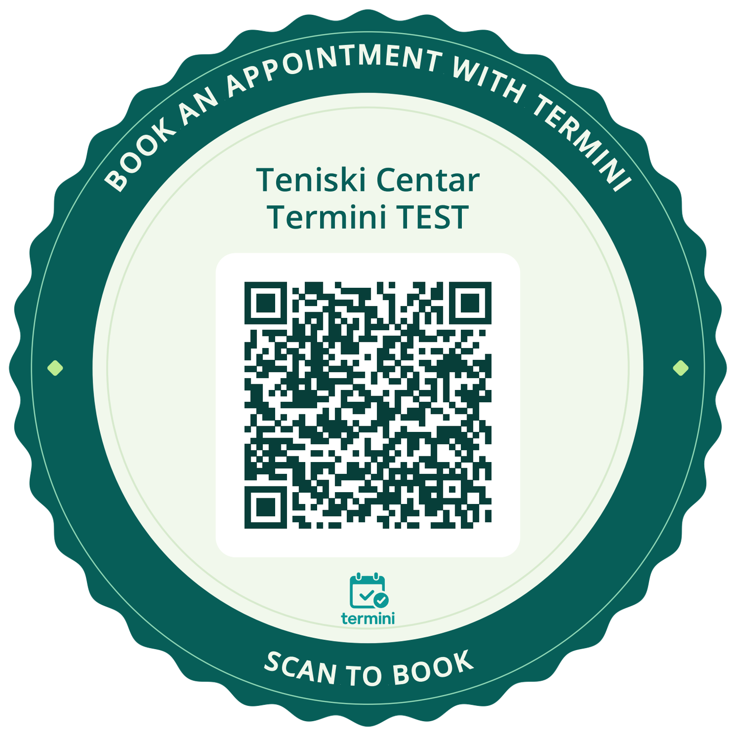 Nyomtatható QR-grafika — Teniski Centar Termini TEST