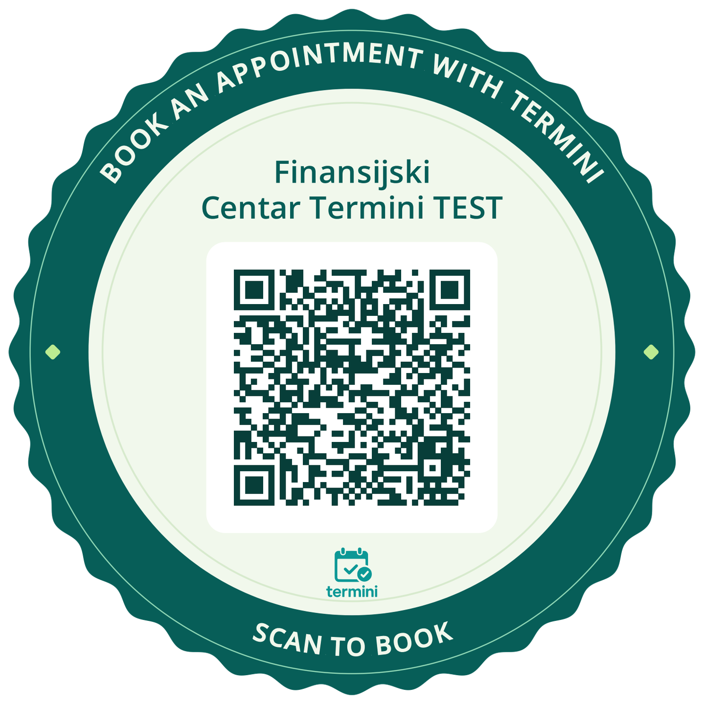 Nyomtatható QR-grafika — Finansijski Centar Termini TEST